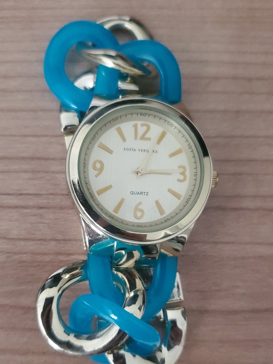 sofia by sofia vergara Accessories - sofia by sofia vergara Silver and Turquoise Link Bracelet Watch